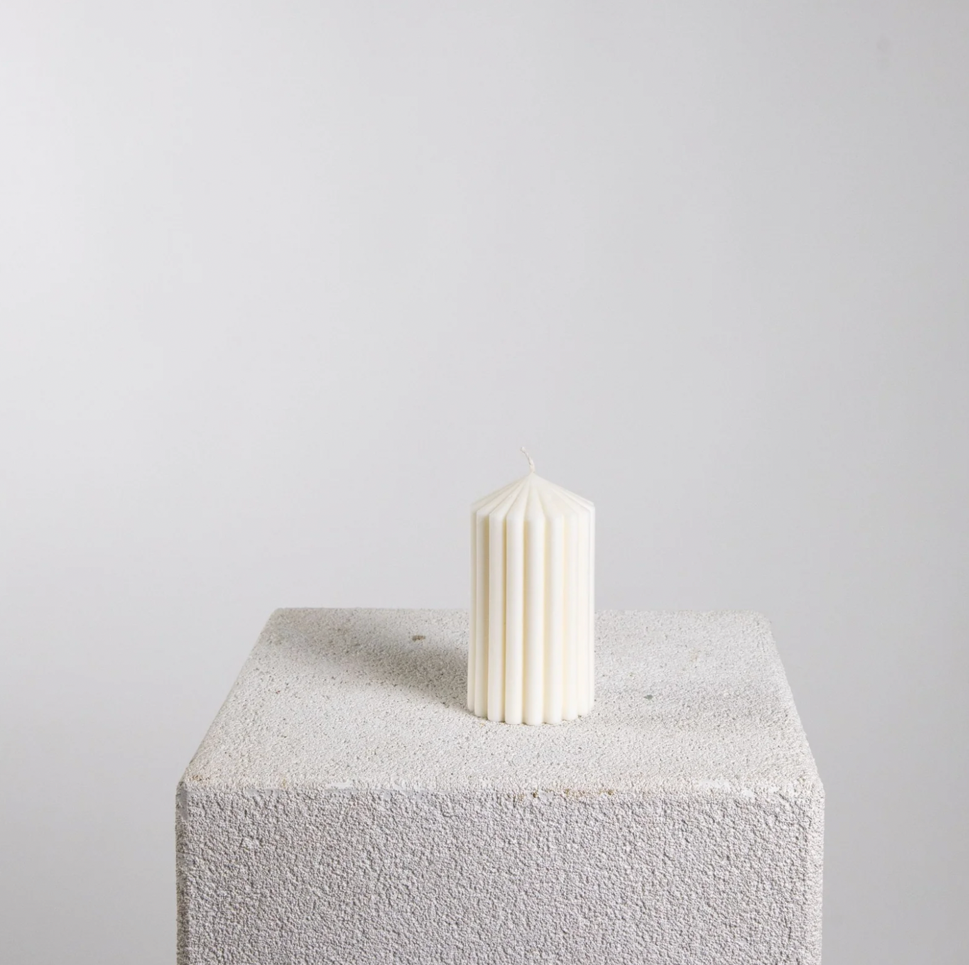 Chunky Ribbed Pillar Soy Wax Candle